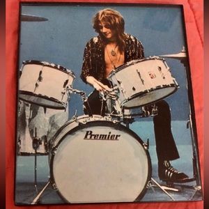 Roger Taylor Drummer for QUEEN BAND 8X10 Framed Photo Vintage 1970s